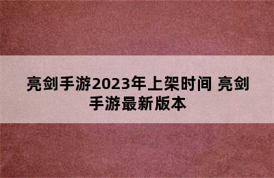 亮剑手游2023年上架时间 亮剑手游最新版本